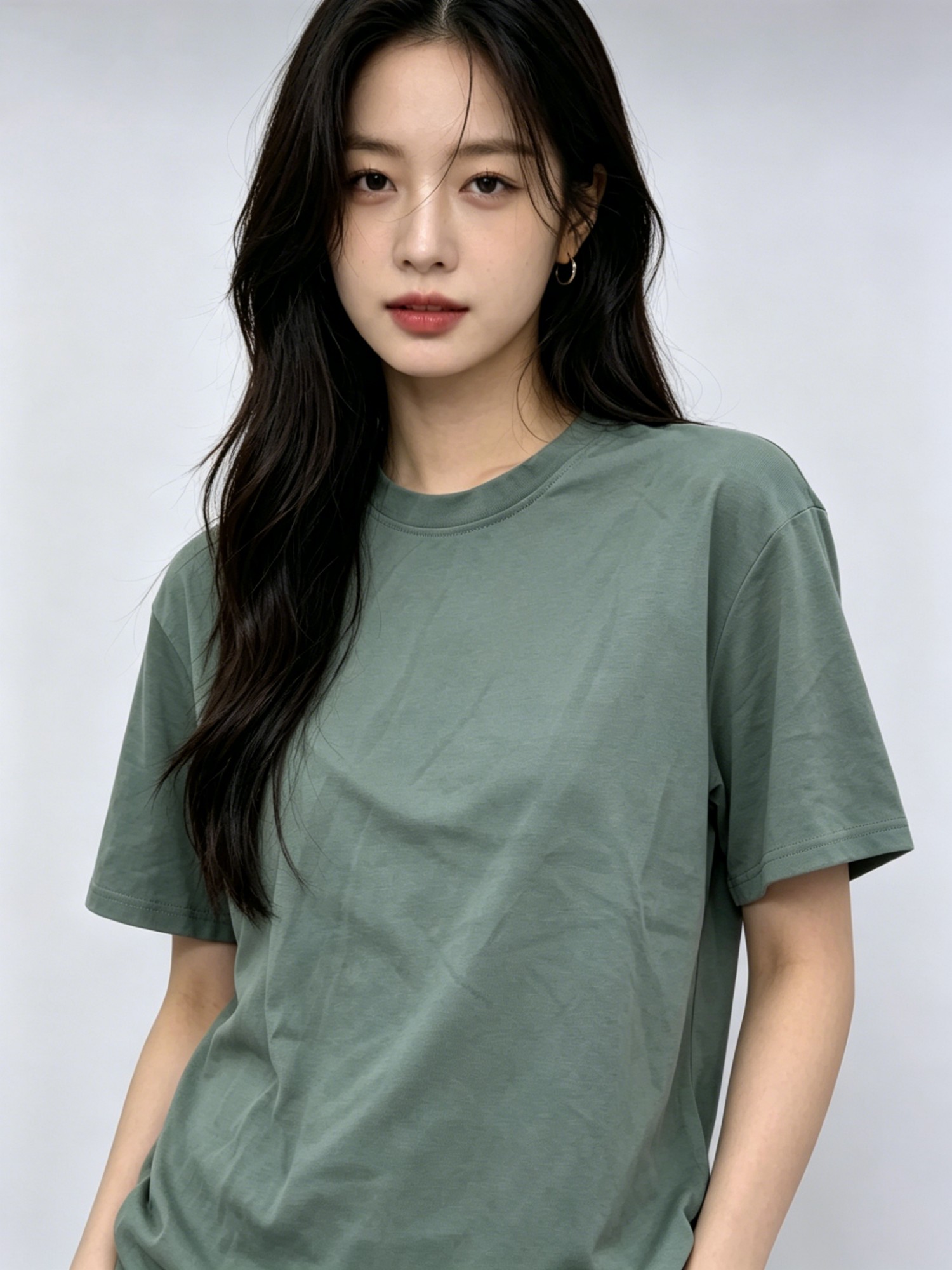 CSDAJIO Tee shirts Women’s Sage Green Crew Neck T-Shirt, Casual Short Sleeve Loose Fit Basic Tee, Soft Cotton Blend Everyday Top